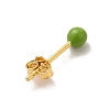 Enamel Round Ball Stud Earrings EJEW-C020-01G-08-2