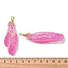 Electroplated Raw Rough Natural Quartz Crystal Big Pendants G-A229-02G-08-3