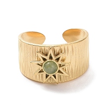 Natural Green Aventurine Star Open Cuff Rings KK-A181-VF511