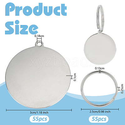 DIY Stainless Steel Keychain Making Kits DIY-OC0014-11A-1