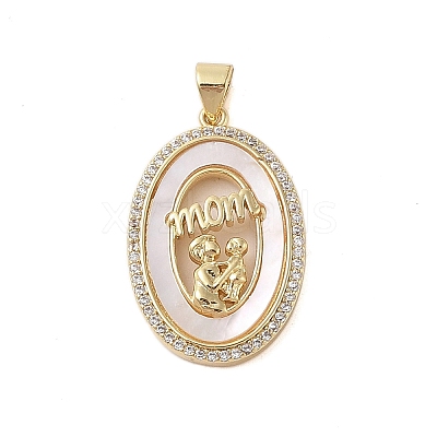 Brass Micro Pave Clear Cubic Zirconia Pendants KK-I712-51G-06-1