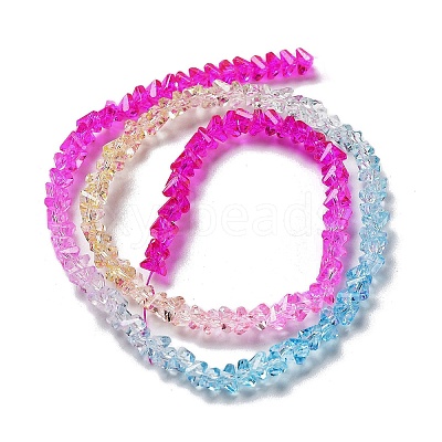 Transparent Glass Bead Strands GLAA-H023-03G-1