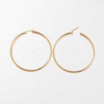 Ion Plating(IP) 304 Stainless Steel Hoop Earrings EJEW-N0016-11G-K-1