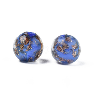 Handmade Gold Sand Lampwork Beads LAMP-T016-10B-1