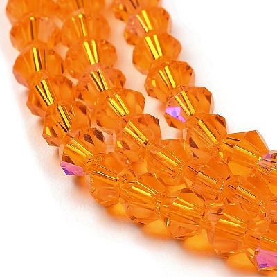 Transparent Electroplate Glass Beads Strands EGLA-A039-T4mm-L23-1