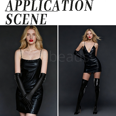 Imitation Leather Long Gloves & Stockings Sets AJEW-CL0002-99B-1
