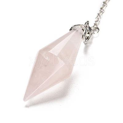 Natural Rose Quartz Pointed Dowsing Pendulums G-F763-05P-06-1