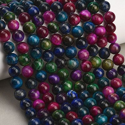 Grade AB Natural Tiger Eye Beads Strands G-F591-18-8mm-06-1