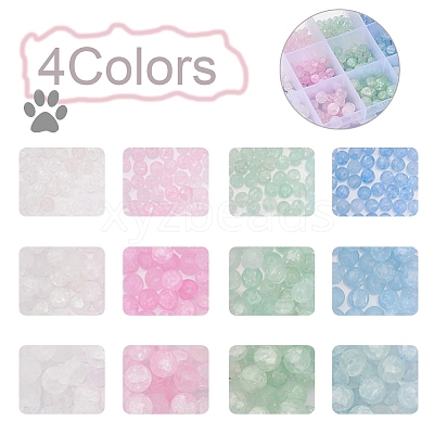 12 Style Crackle Glass Beads GLAA-YW0001-23-1