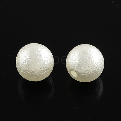 ABS Plastic Imitation Pearl Round Beads X-SACR-Q105-26A-1