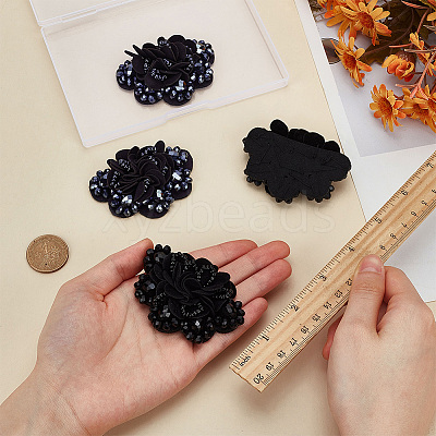 4Pcs 2 Colors Flower Velvet with Rhinestone Shoe Decorations DIY-FG0006-43-1