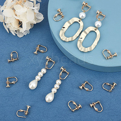 20Pcs Brass Clip-on Earring Findings KK-BBC0003-38-1