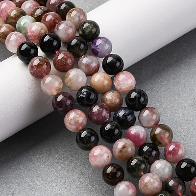 Natural Multicolor Tourmaline Beads Strands G-L608-B01-02-1