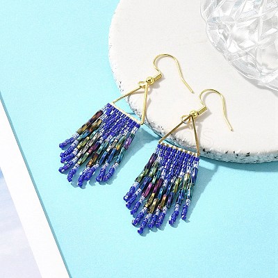 Glass Seed Beaded Chandelier Earrings EJEW-MZ00083-1