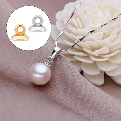200Pcs 2 Colors Plastic Bead Cap Pendant Bails KY-HY0001-04-1