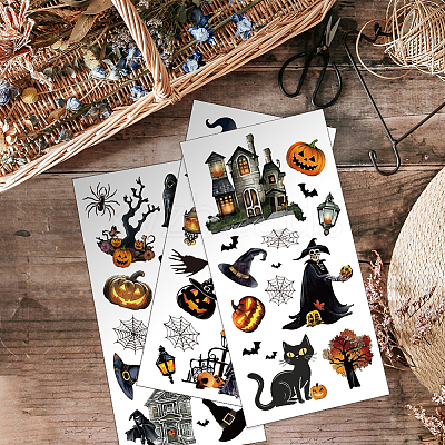 3 Sheets 3 Styles PVC Waterproof Decorative Stickers DIY-WH0404-168-1