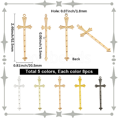 40Pcs 5 Colors Alloy Big Pendants FIND-SC0018-10A-1