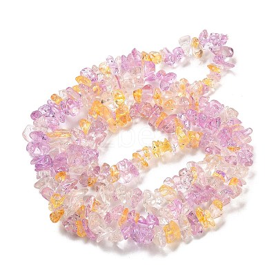 Transparent Crackle Glass Beads Strands GLAA-U004-01H-1