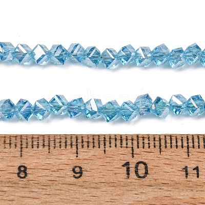 Electroplate Transparent Glass Beads Strands GL-CBA7A17-01A-08-1