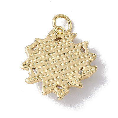 Brass Micro Pave Clear Cubic Zirconia Pendants KK-I692-01G-03-1