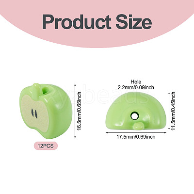 12Pcs Opaque Acrylic Beads MACR-TADJ0001-06A-1