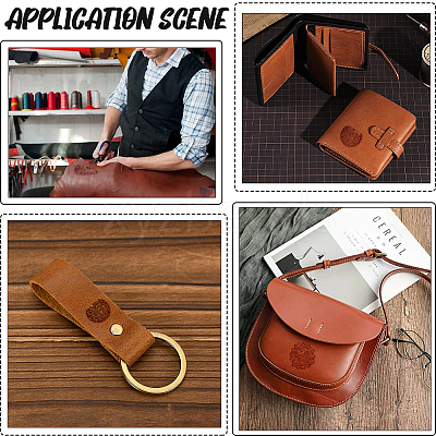 4Pcs 4 Styles DIY Alloy Leathercraft Stamps FIND-BBC0004-37-1