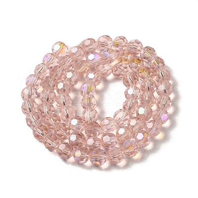 Electroplate Transparent Glass Beads Strands EGLA-A035-T8mm-L20-1