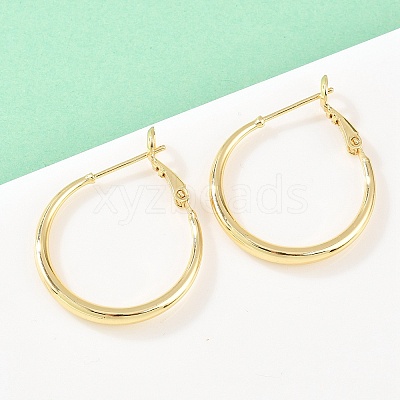 Brass Hoop Earrings for Women EJEW-A156-17A-G-1