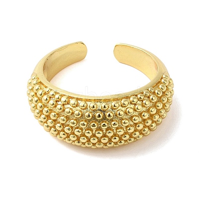 Rack Plating Brass Open Cuff Ring RJEW-F147-01G-1