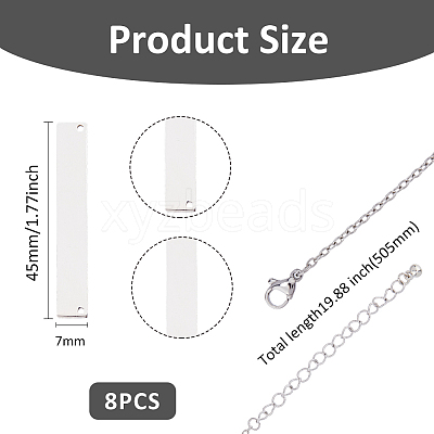 8Pcs 304 Stainless Steel Pendant Necklaces NJEW-FH0001-15P-1