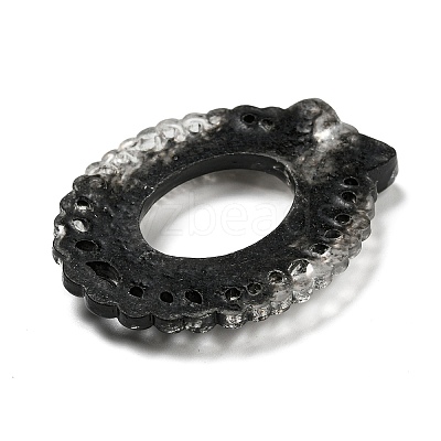Black Theme Resin Cabochons RESI-Q219-01D-1