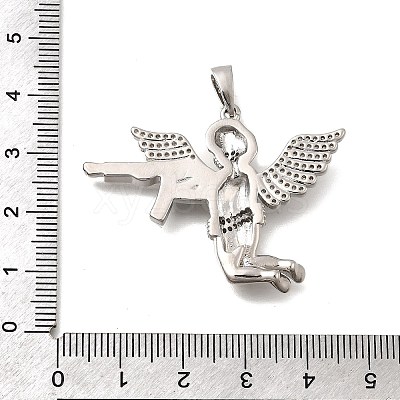 Brass Micro Pave Cubic Zirconia Pendants KK-Z125-01P-1