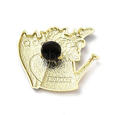 Black Cat & Flower Enamel Pins JEWB-Z048-09G-01-1
