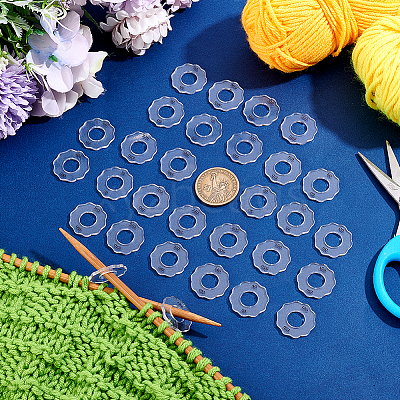 30Pcs Transparent Acrylic Locking Stitch Marker Sets TOOL-BC0003-37-1