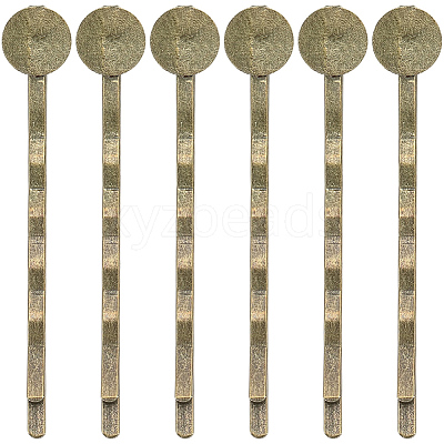 80Pcs Alloy Hair Bobby Pin Cabochon Settings FIND-SC0021-62-1