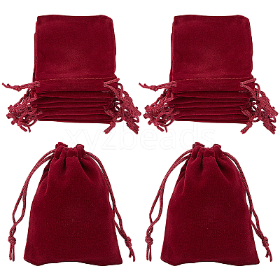 25Pcs Rectangle Velvet Drawstring Pouches TP-BBC0001-04A-02-1