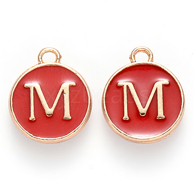Golden Plated Alloy Enamel Charms X-ENAM-S118-03M-1