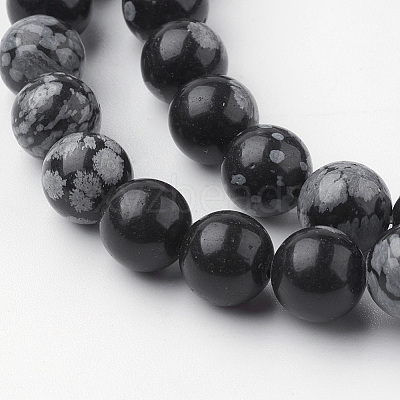 Natural Snowflake Obsidian Bead Strands G-G735-72-8mm-1