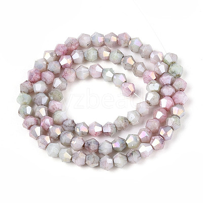 Ombre Effect Dyed Glass Beads Strands GLAA-T025-4mm-09J-1