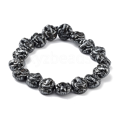 Non-Magnetic Synthetic Hematite Beaded Stretch Bracelets BJEW-H589-01F-1