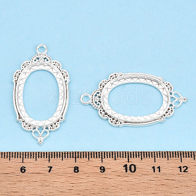 Zinc Alloy Link Cabochon Settings PALLOY-WH0001-35S-1