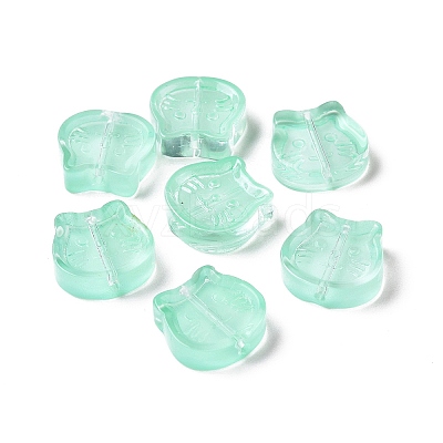 Transparent Spray Painted Glass Beads GLAA-I050-13G-1