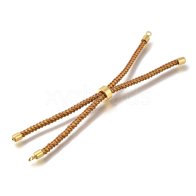 Braided Cotton Cord Slider Bracelet Making MAK-R001-01G-23-1