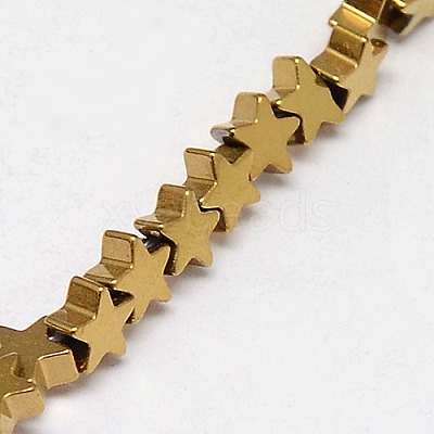 Electroplate Non-magnetic Synthetic Hematite Beads Strands G-J173-4x4mm-03-1