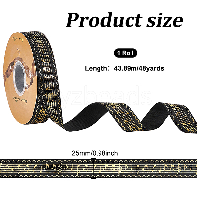 Single Face Hot Stamping Polyester Satin Ribbon SRIB-WH0001-02B-1