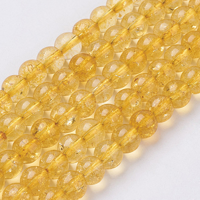 Synthetic Citrine Beads Strands G-C076-6mm-6A-1