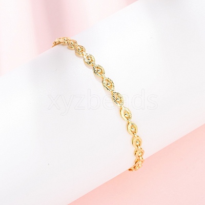 Brass Link Chain Bracelets for Women BJEW-C140-13G-1
