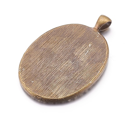Oval Tibetan Style Alloy Big Pendant Cabochon Settings PALLOY-L164-01-NF-1