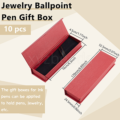 Rectangle Cardboard Pen Storage Boxes with Magnetic Flap Lid CON-WH0094-39-1