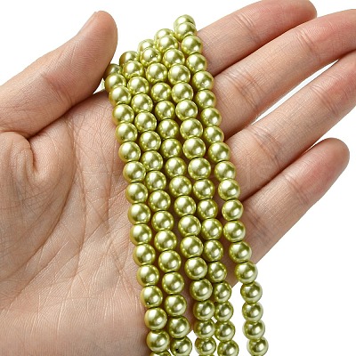 Eco-Friendly Grade A Glass Pearl Beads HY-J002-6mm-HX082-1